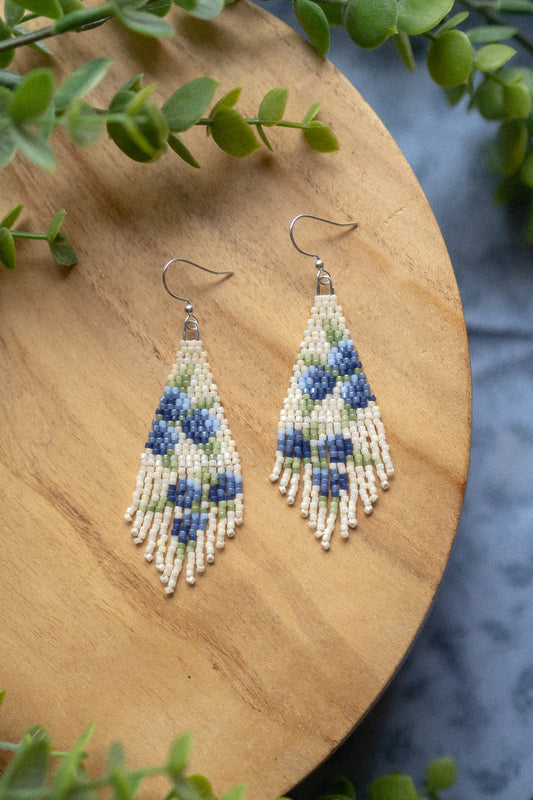 Blueberry Fringe Earrings