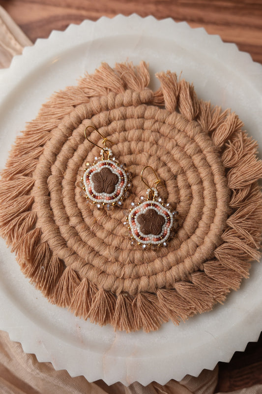 Brown + Peach Ombré Earrings